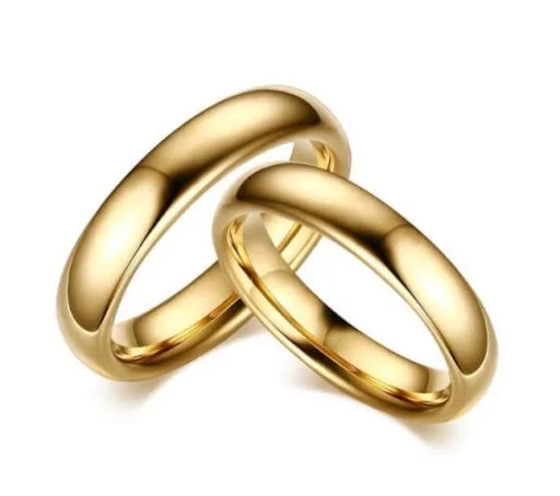 Anillos tungsteno chapado en oro - Imagen 4