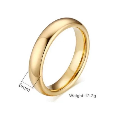 Anillos tungsteno chapado en oro - Imagen 2